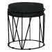 Puff Decorativo Sala de Estar Base Preto Chloe Suede Preto - Gran Belo