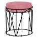 Puff Decorativo Sala de Estar Base Preto Chloe Suede Rosa G41 - Gran Belo