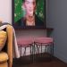Puff Decorativo Sala de Estar Base Preto Chloe Suede Rosa G41 - Gran Belo