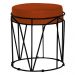 Puff Decorativo Sala de Estar Base Preto Chloe Suede Telha G41 - Gran Belo