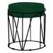 Puff Decorativo Sala de Estar Base Preto Chloe Suede Verde - Gran Belo
