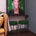 Puff Decorativo Sala de Estar Base Preto Chloe Suede Verde - Gran Belo