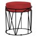 Puff Decorativo Sala de Estar Base Preto Chloe Suede Vermelho G41 - Gran Belo