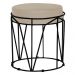Puff Decorativo Sala de Estar Base Preto Chloe Veludo Bege G41 - Gran Belo