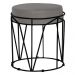 Puff Decorativo Sala de Estar Base Preto Chloe Veludo Cinza G41 - Gran Belo