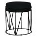 Puff Decorativo Sala de Estar Base Preto Chloe Veludo Preto G41 - Gran Belo
