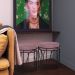 Puff Decorativo Sala de Estar Base Preto Chloe Veludo Rosê G41 - Gran Belo