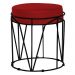 Puff Decorativo Sala de Estar Base Preto Chloe Veludo Vermelho G41 - Gran Belo