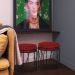 Puff Decorativo Sala de Estar Base Preto Chloe Veludo Vermelho G41 - Gran Belo