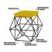Puff Decorativo Sala de Estar Base Preto Trixie Suede Amarelo G41 - Gran Belo