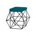 Puff Decorativo Sala de Estar Base Preto Trixie Suede Azul Claro G41 - Gran Belo