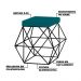 Puff Decorativo Sala de Estar Base Preto Trixie Suede Azul Claro G41 - Gran Belo