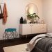 Puff Decorativo Sala de Estar Base Preto Trixie Suede Azul Claro G41 - Gran Belo