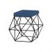 Puff Decorativo Sala de Estar Base Preto Trixie Suede Azul Marinho G41 - Gran Belo