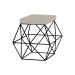 Puff Decorativo Sala de Estar Base Preto Trixie Suede Bege - Gran Belo