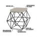 Puff Decorativo Sala de Estar Base Preto Trixie Suede Bege - Gran Belo