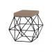 Puff Decorativo Sala de Estar Base Preto Trixie Suede Cappuccino G41 - Gran Belo