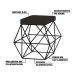 Puff Decorativo Sala de Estar Base Preto Trixie Suede Marrom G41 - Gran Belo
