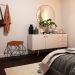 Puff Decorativo Sala de Estar Base Preto Trixie Suede Telha G41 - Gran Belo