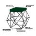 Puff Decorativo Sala de Estar Base Preto Trixie Suede Verde G41 - Gran Belo