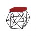 Puff Decorativo Sala de Estar Base Preto Trixie Suede Vermelho G41 - Gran Belo