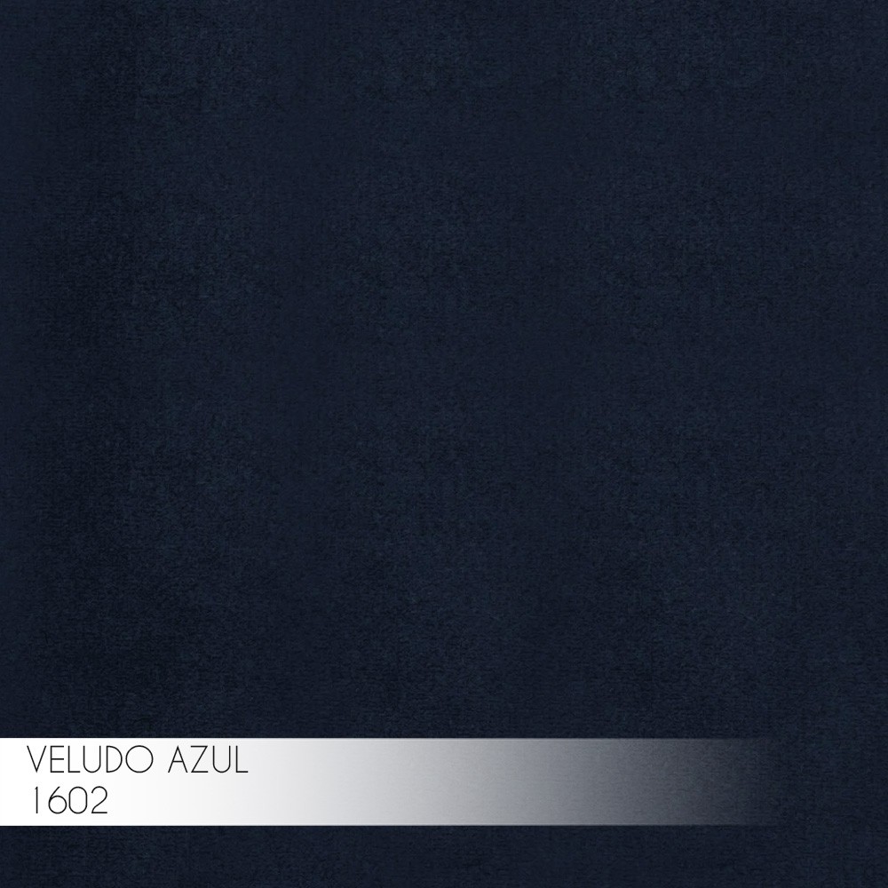 Puff Decorativo Sala de Estar Base Preto Trixie Veludo Azul G41 - Gran Belo