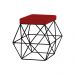 Puff Decorativo Sala de Estar Base Preto Trixie Veludo Vermelho G41 - Gran Belo