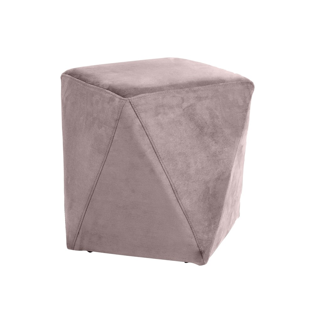 Puff Decorativo Sala de Estar Blois Veludo Rosê G15 - Gran Belo