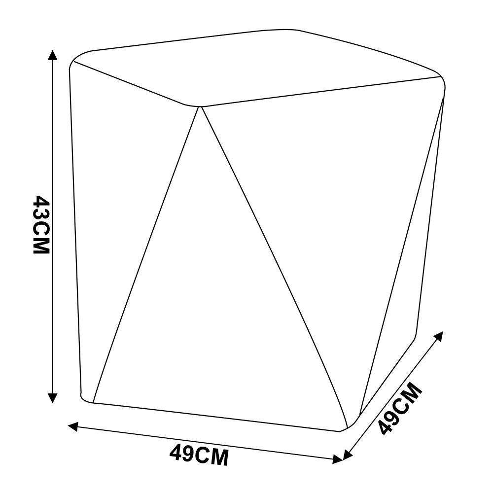Puff Decorativo Sala de Estar Blois Veludo Rosê G15 - Gran Belo