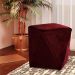 Puff Decorativo Sala de Estar Blois Veludo Vinho G15 - Gran Belo