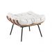 Puff Decorativo Sala de Estar Costela Couro Branco G34 - Gran Belo