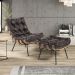 Puff Decorativo Sala de Estar Costela Couro Marrom G34 - Gran Belo