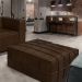 Puff Decorativo Sala de Estar Frances Trio Couro Marrom G72 - Gran Belo