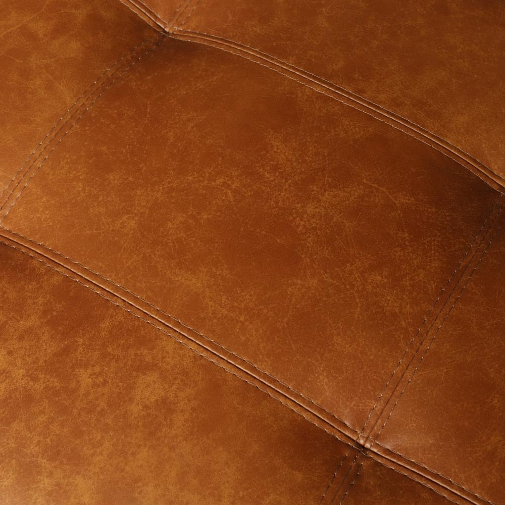 Puff Decorativo Sala de Estar Milano Pés Madeira Couro Mel G58 - Gran Belo