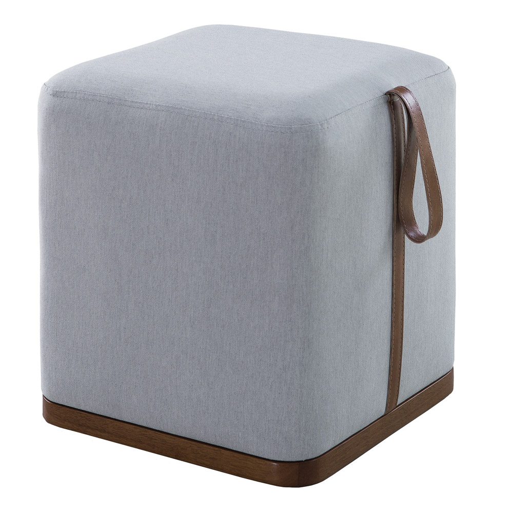 Puff Decorativo Sala de Estar Nurse Cinza Claro G55 - Gran Belo