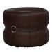 Puff Decorativo Sala de Estar Rene Debrum Couro Marrom G72 - Gran Belo
