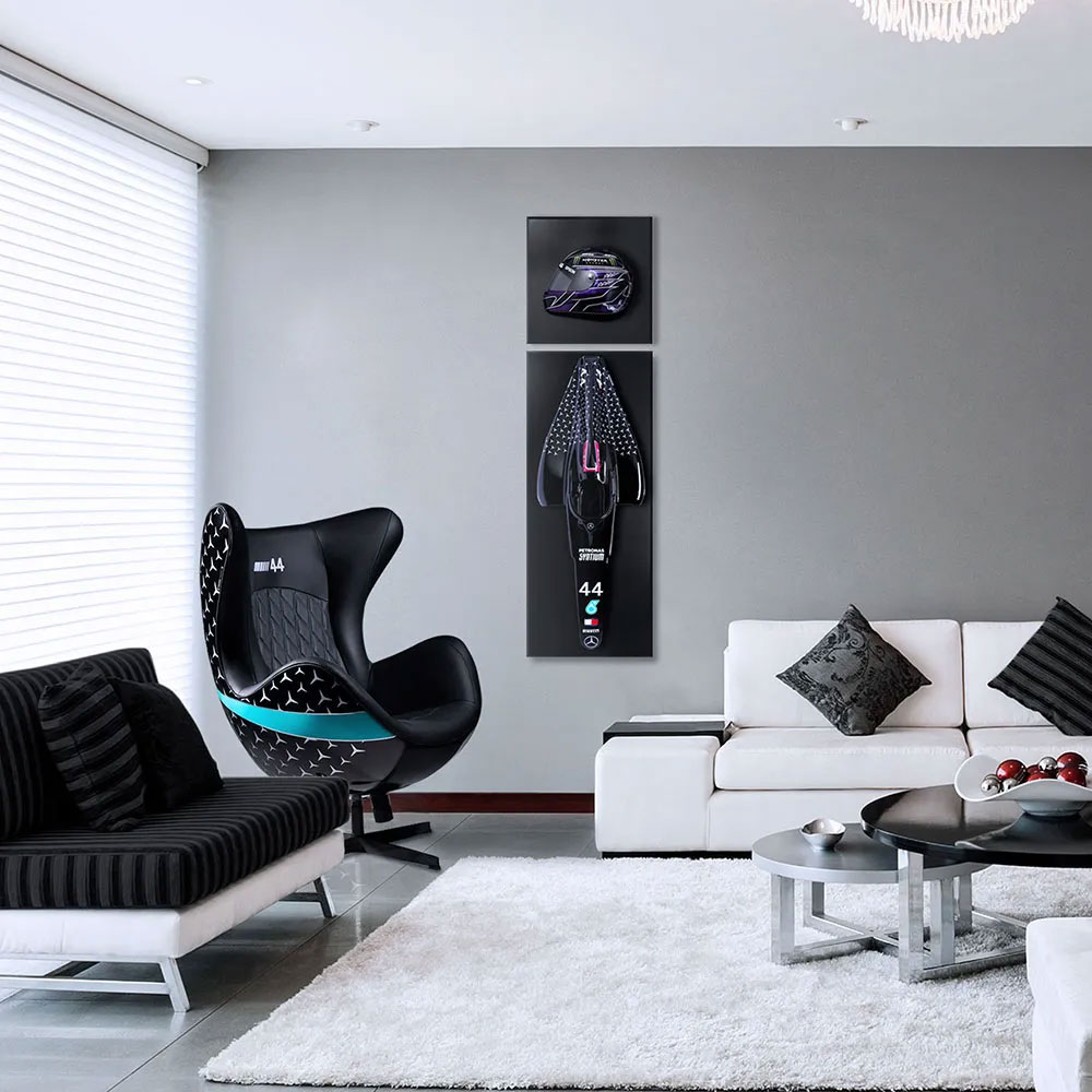 Quadro 3D Carenagem Carro Fórmula 1 Cockpit Mercedes Lewis Hamilton G53 - Gran Belo