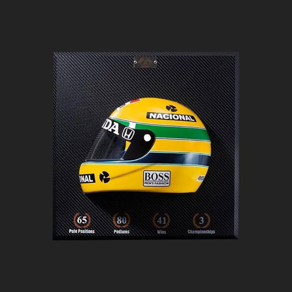 Quadro 3D Decorativo Helmet Capacete Fórmula 1 50X50 Senna 1988 G53 - Gran Belo