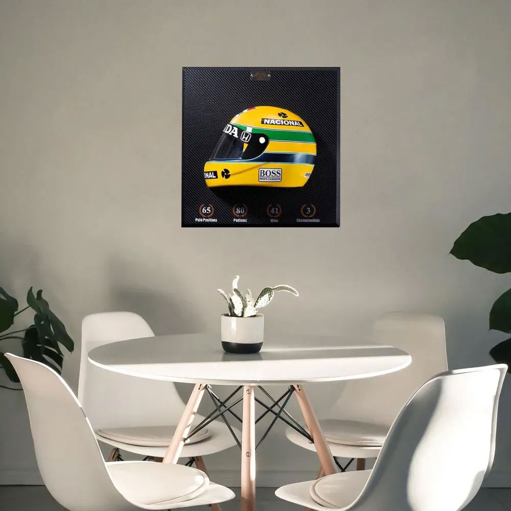 Quadro 3D Decorativo Helmet Capacete Fórmula 1 50X50 Senna 1988 G53 - Gran Belo