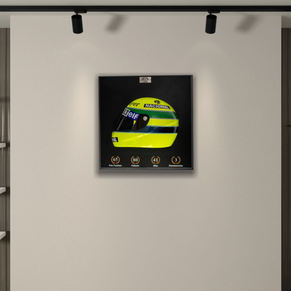 Quadro 3D Decorativo Helmet Capacete Fórmula 1 50x50 Senna 1985 G53 - Gran Belo