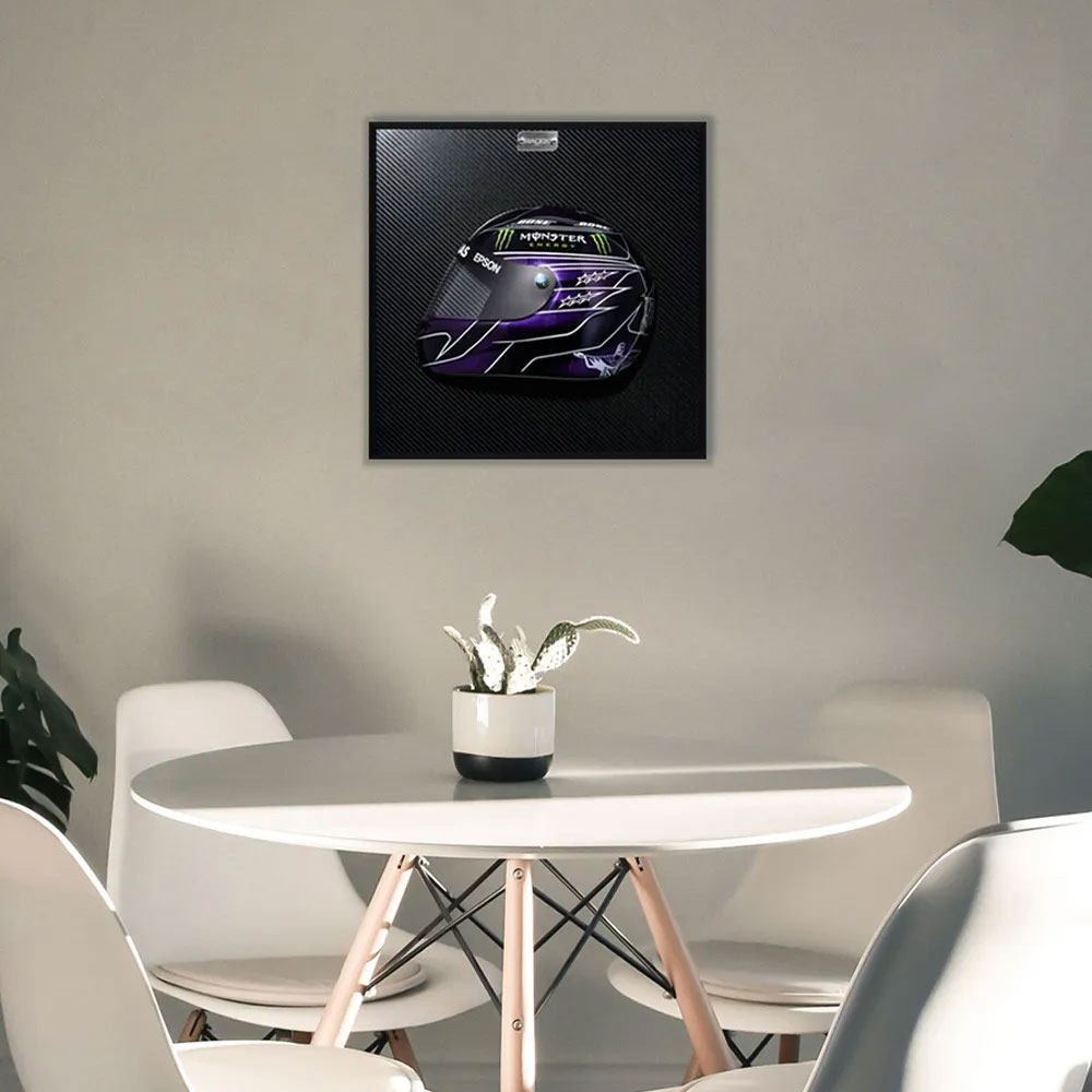 Quadro 3D Decorativo Helmet Capacete Fórumula 1 50X50 Lewis Hamilton 2019 G53 - Gran Belo