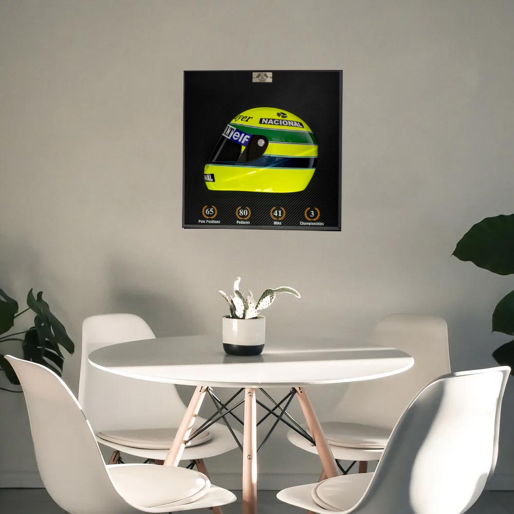 Quadro 3D Decorativo Helmet F1 SN 1985 Amarelo G53 - Gran Belo