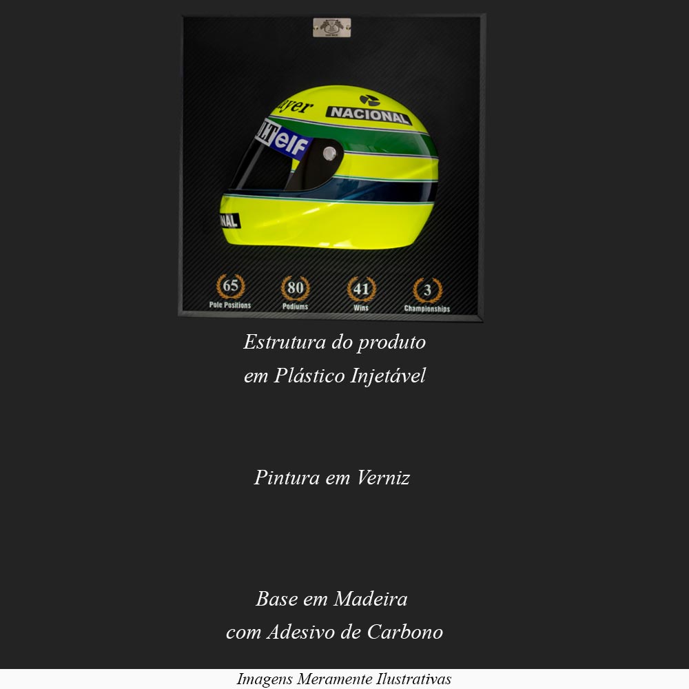 Quadro 3D Decorativo Helmet F1 SN 1985 Amarelo G53 - Gran Belo