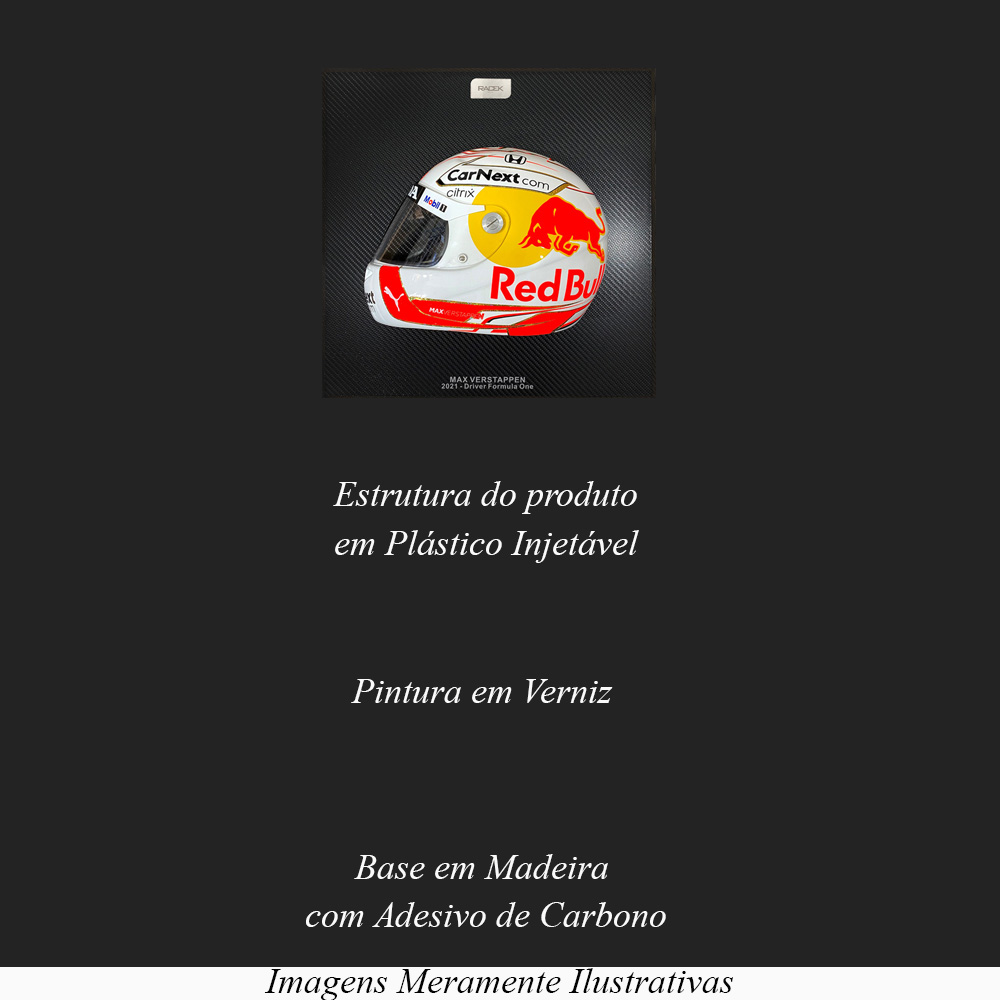 Quadro 3D Decorativo Helmet MV 2021 Branco/Vermelho - Gran Belo
