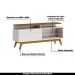 Rack Bancada 1 Gaveta com Nicho 146cm Amy Off White/Freijó G29 - Gran Belo
