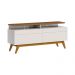 Rack Bancada 2 Gavetas com Nicho 146cm Amy Off White/Freijó G29 - Gran Belo