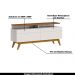 Rack Bancada 2 Gavetas com Nicho 146cm Amy Off White/Freijó G29 - Gran Belo