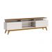 Rack Bancada 2 Gavetas com Nicho 218cm Amy Off White/Freijó G29 - Gran Belo