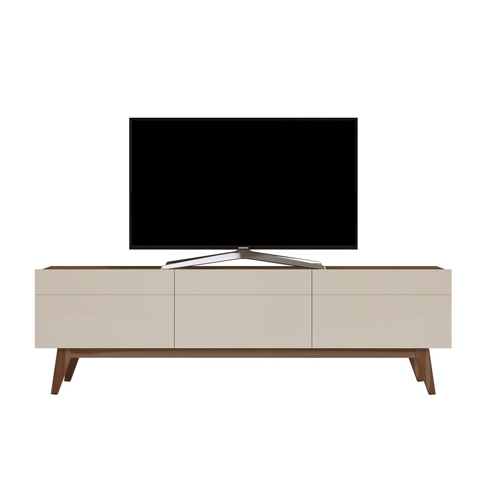 Rack Bancada 3 Gavetas 180cm Amy Off White/Freijó G29 - Gran Belo