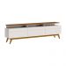 Rack Bancada 3 Gavetas com Nicho 218cm Amy Off White/Freijó G29 - Gran Belo